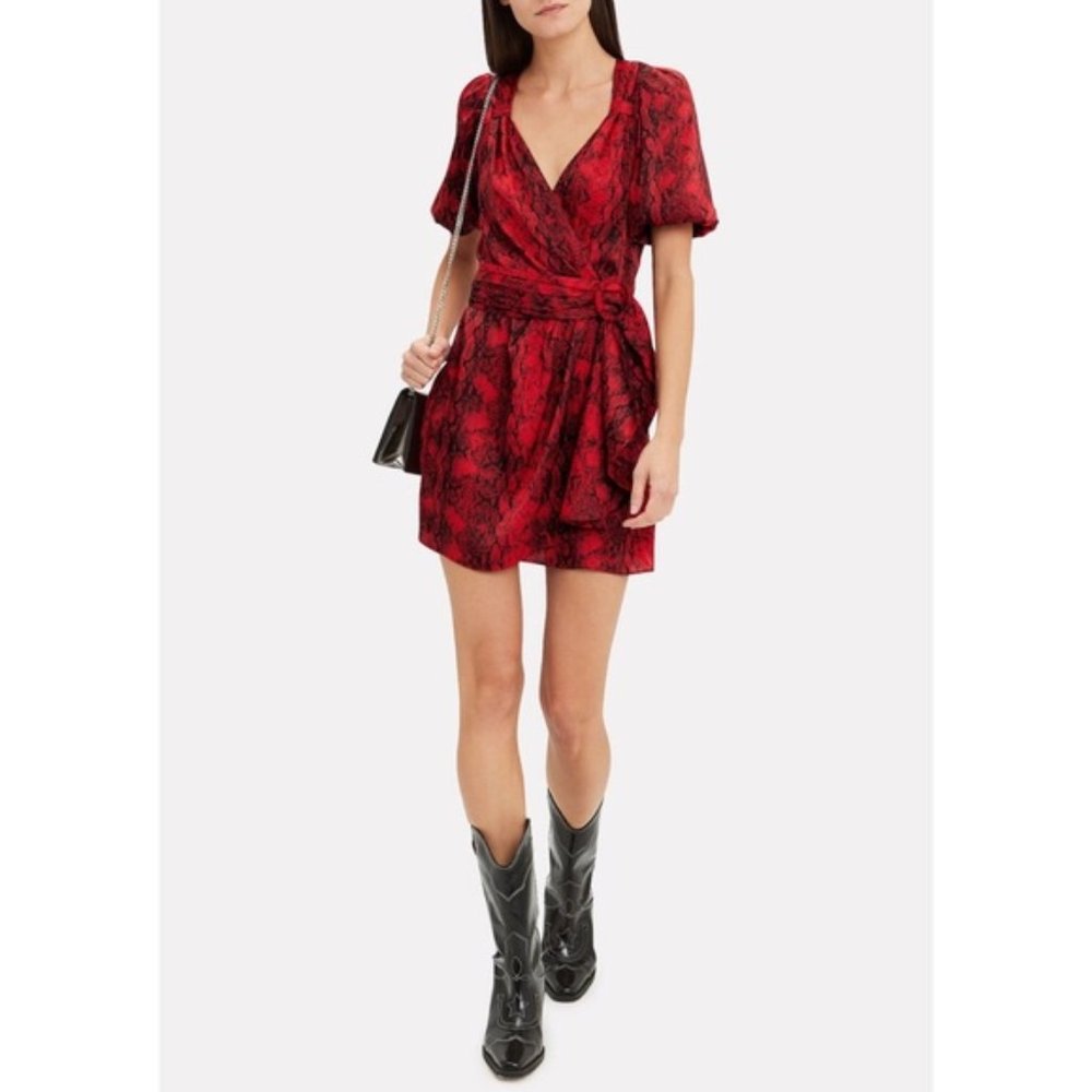 RONNY KOBO Torrey Snakeskin Mini Dress XS